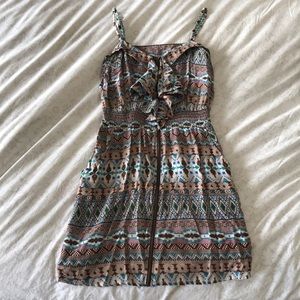 Fun-Patterned Zipper Summer Dress